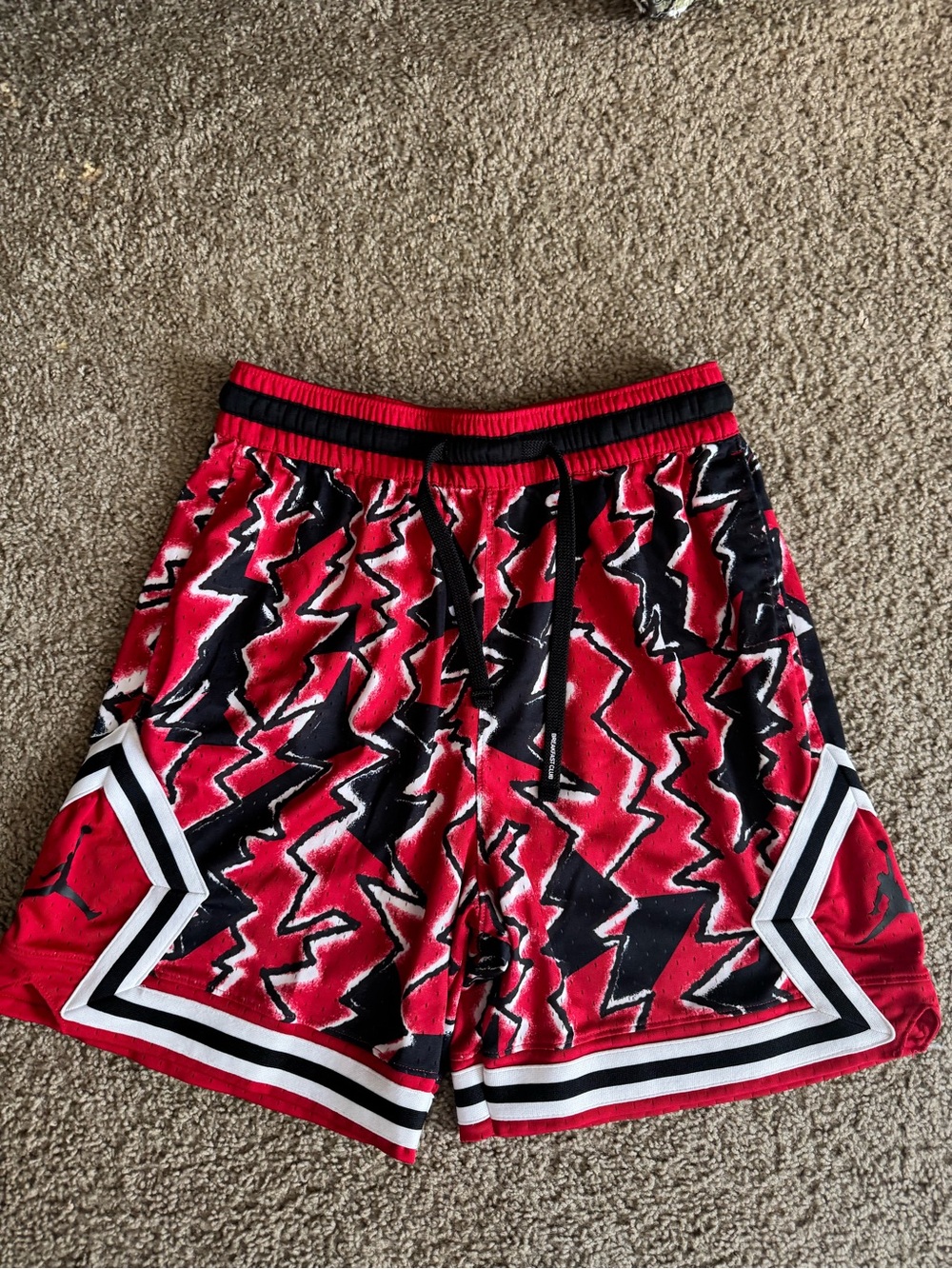 Nike Air Jordan Breakfast Club Red Black and White Shorts